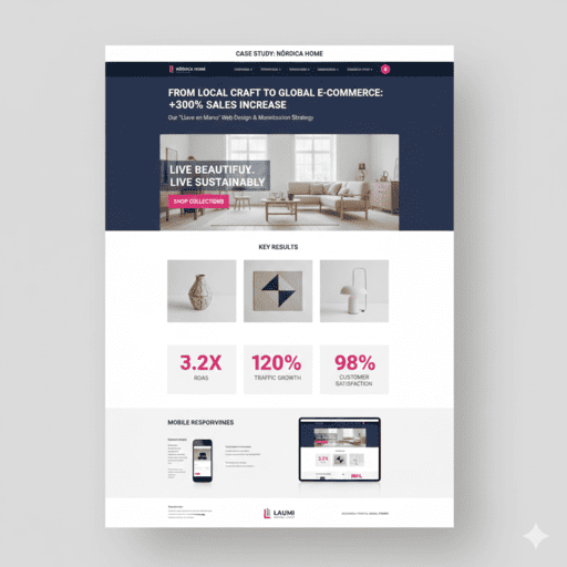 página web de decoración creada por laumi digital power